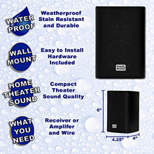 Load image into Gallery viewer, Acoustic Audio AA351B Indoor Outdoor 2 Way Black Speakers 3000 Watt 6 Pair Pack AA351B-6Pr
