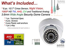 Load image into Gallery viewer, Evertech Full HD 1080P Indoor Outdoor Security Camera with Night Vision Waterproof Metal Housing 3.6mm Fixed Wide Angle 4 in 1 AHD TVI CVI and Traditional Analog DVRs w/ Free CCTV Warning Sign
