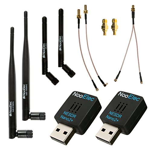 Nooelec Dual-Band NESDR Nano 2+ ADS-B (978MHz UAT & 1090MHz 1090ES) Bundle for Stratux, Avare, Foreflight, FlightAware & Other ADS-B Applications. Includes 2 SDRs, 4 Antennas, 5 Adapters.