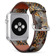 Load image into Gallery viewer, S-Type iWatch Leather Strap Printing Wristbands for Apple Watch 4/3/2/1 Sport Series (38mm) - Abstract Leopard Print Pattern
