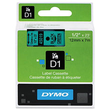 Load image into Gallery viewer, DYMO 45019 D1 High-Performance Polyester Removable Label Tape, 1/2-Inch x 23 ft, Black on Green

