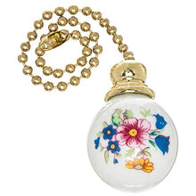 Load image into Gallery viewer, Harbor Breeze 7-in Floral and White Ceramic Pull Chain

