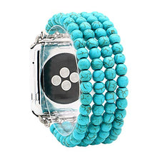 Load image into Gallery viewer, KAI Top Compatible with Apple Watch Band 38mm 40mm 41mm for Women Girls, Fashion Created-turquoise Beaded Elastic Stretch Replacement Bands Compatible with iWatch Series SE, Series 7/6/5/4/3/2/1
