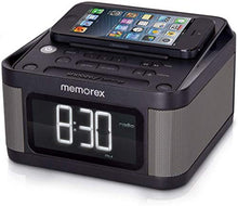 Load image into Gallery viewer, Memorex MC8431 2 USB Charging Alarm Clock Radio with 1.2 Inch LCD Display, FM Radio and More, Black
