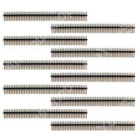 Davitu Male Single Row Needle Pin Header Connector Strip 10/100Pcs Copper 1x50Pin 1.27mm Pitch - (Color: 100Pcs)