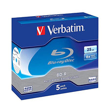Load image into Gallery viewer, Verbatim BDR 25GB 6X Pack 5 No 43715 Blank Blu-Ray Discs

