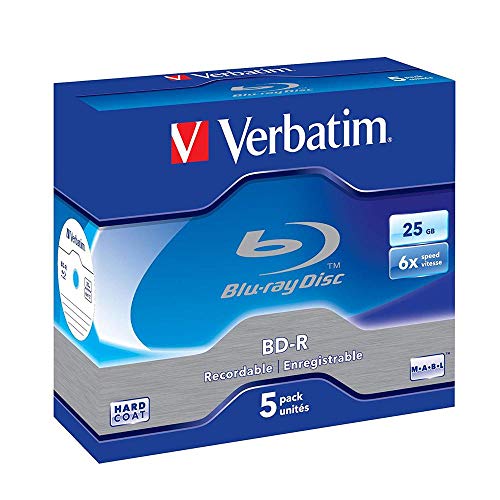 Verbatim BDR 25GB 6X Pack 5 No 43715 Blank Blu-Ray Discs