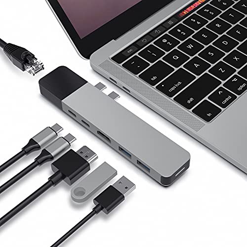HyperDrive USB C Hub, Dual Type C Hub Adapter for MacBook Pro 13