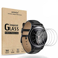 (4-Pack) Tempered Glass Screen Protector for Gear S2 / Samsung Galaxy Watch (42 mm), AKWOX [0.3mm 2.5D High Definition 9H] Clear Screen Protector for Samsung Gear S2 Frontier/Classic/Gear Sport
