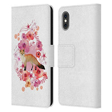 Load image into Gallery viewer, Head Case Designs Officially Licensed Monika Strigel Fox Animals and Flowers Leather Book Wallet Case Cover Compatible with Apple iPhone X/iPhone Xs
