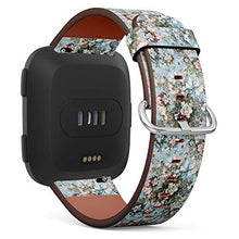 Load image into Gallery viewer, Replacement Leather Strap Printing Wristbands Compatible with Fitbit Versa - Vintage Rose Floral Pattern
