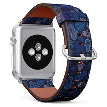 Load image into Gallery viewer, S-Type iWatch Leather Strap Printing Wristbands for Apple Watch 4/3/2/1 Sport Series (38mm) - Hamsa Hand of Fatima Illustration Background Pattern
