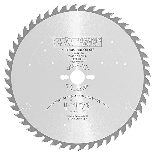 CMT 285.048.12M Industrial Heavy-Duty General Purpose Blade and 300mm 11-13/16-Inch by 48 Teeth 10-Degree ATB with 30mm Bore