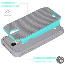 Load image into Gallery viewer, Tekcoo for Galaxy S4 Case, [Tmajor Series] [Turquoise/Grey] Shock Absorbing Hybrid Rubber Plastic Impact Defender Rugged Slim Hard Case Cover Shell for Samsung Galaxy S4 S IV I9500 GS4 All Carriers

