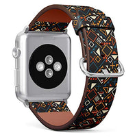 Compatible with Big Apple Watch 42mm, 44mm, 45mm (All Series) Leather Watch Wrist Band Strap Bracelet with Adapters (Retro 80S Jumble)