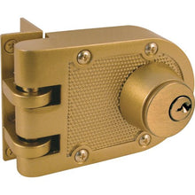 Load image into Gallery viewer, Prime-Line Products U 9972 Jimmy-Resistant Deadlock, Diecast, Brass Color, Angle Strike, Double Cylinder

