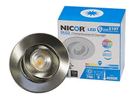 NICOR Lighting 2-Inch Dimmable 3000K LED Gimbal Downlight for NICOR 2-Inch Recessed Housings, Nickel (DLG2-10-120-3K-NK)