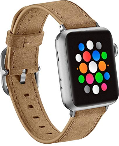 Platinum Leather Band for Apple Watch 38mm - Desert Sand