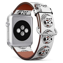 Load image into Gallery viewer, S-Type iWatch Leather Strap Printing Wristbands for Apple Watch 4/3/2/1 Sport Series (42mm) - an owl Sitting on The Moon with Mandala Ornament
