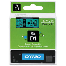 Load image into Gallery viewer, Genuine DYMO 1/2&quot; (12mm) Black on Green D1 Label Tape for Electronic Dymo LabelManager 450D Label Maker
