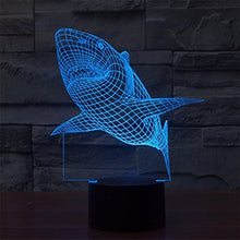 Load image into Gallery viewer, Optical Illusion Lamp Shark Shape Table Night Lamp,USB Touch Button 3D LED Color Change Lamp for Christmas Kids Gifts
