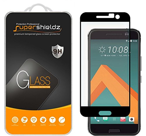 Supershieldz for HTC 10 Tempered Glass Screen Protector, (Full Screen Coverage) Anti Scratch, Bubble Free (Black)