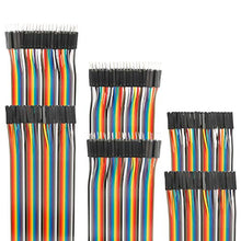 Load image into Gallery viewer, EDGELEC 120pcs Breadboard Jumper Wires 10cm 15cm 20cm 30cm 40cm 50cm 100cm Optional Dupont Wire Assorted Kit Male to Female Male to Male Female to Female Multicolored Ribbon Cable
