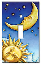 Load image into Gallery viewer, Single Gang Toggle Wall Plate - Moon and Sun
