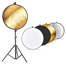 Load image into Gallery viewer, Neewer Photo Studio Lighting Reflector and Stand Kit: 43 inches/110 Centimeters 5-in-1 Multi-Disc Reflector,75-inch Light Stand and Metal Reflector Clamp Holder for Photo Video Portrait Photography
