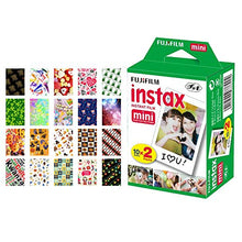 Load image into Gallery viewer, Fujifilm instax Mini Instant Film (20 Exposures) + 20 Sticker Frames for Fuji Instax Prints Holiday Package
