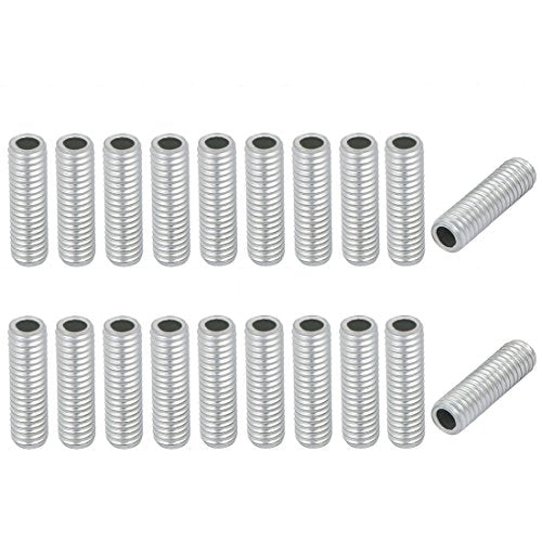 uxcell 20Pcs M6 Full Threaded Lamp Nipple Straight Pass-Through Pipe Connector 20mm Length