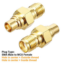 Load image into Gallery viewer, uxcell Gold Tone Metal SMA Female to MCX Female Jack Adapter Connector
