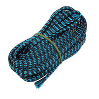 Aexit 8mm Dia Tube Fittings Tight Braided PET Expandable Sleeving Cable Wrap Sheath Black Microbore Tubing Connectors Blue 5M