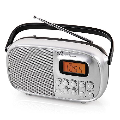 COBY CR-202 Portable AM/FM Stereo Multi-Band World Band Radio with Alarm Clock