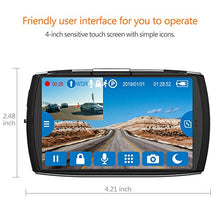 Load image into Gallery viewer, Z-Edge Dual Dash Cam 4.0&quot; Touch Screen Front and Rear Dash Cam FHD 1080P with Night Mode, 32GB Card Included,155 Degree Wide Angle, WDR, G-Sensor, Loop Recording, Support 256GB Max
