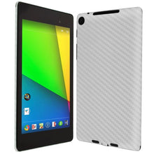 Load image into Gallery viewer, Skinomi Silver Carbon Fiber Full Body Skin Compatible with Google Nexus 7 (2013, 2nd Gen, WiFi Version)(Full Coverage) TechSkin with Anti-Bubble Clear Film Screen Protector
