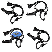 HQRP 4-Pack G Shape Earpiece Headset PTT Mic for Motorola APX1000 / APX2000 / APX3000 / APX7000L / APX7000SE / APX8000 / DGP5050 + HQRP Coaster