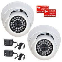 Load image into Gallery viewer, VideoSecu 2 Pack Built-in 1/3&quot; Effio CCD Day Night Outdoor 700TVL High Resolution Infrared Dome Security Cameras Vandal Proof 3.6mm Wide Angle Lens 28 IR LEDs for CCTV DVR with Power Supplies A87

