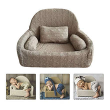 Load image into Gallery viewer, WINGOFFLY Newborn Photography Props Couch Professional Posing Figure Mini Sofa for Baby Photoshoot Props Studio Accessories, Khaki
