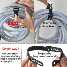 Load image into Gallery viewer, 0.75&quot;x 8&quot;12 Pack Reusable Cinch Strap Lekou Nylon Hook and Loop Straps,Durable Organizer Cable tie,Black
