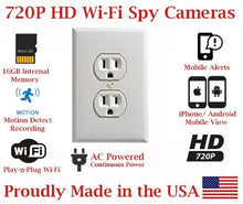Load image into Gallery viewer, SecureGuard Elite 1080P HD WiFi Wireless IP AC Power Receptacle Outlet Hidden Security Nanny Cam Spy Camera with 16GB Memory (White)
