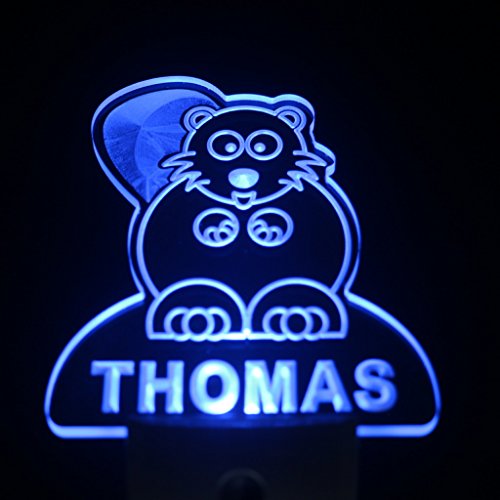 ADVPRO ws1020-tm Beaver Personalized Night Light Baby Kids Name Day/Night Sensor LED Sign