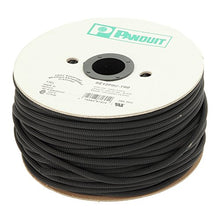 Load image into Gallery viewer, Panduit SE150PSC-LR0 Fray Resistant Braided Expandable Sleeving, Polyethylene Terephthalate, Black (50-Foot)
