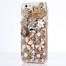 Load image into Gallery viewer, STENES ASUS ZenFone 4 Max Case - Stylish - 100+ Bling Crystal - 3D Handmade Crown Flowers Design Protective Case for ASUS ZenFone 4 Max - Gold
