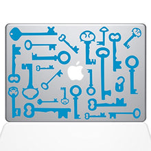 Load image into Gallery viewer, The Decal Guru Skeleton Keys MacBook Decal Vinyl Sticker - 13&quot; MacBook Pro (2016 &amp; Newer) - Light Blue (1266-MAC-13X-LB)
