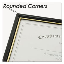 Load image into Gallery viewer, Nudell 11818 EZ Mount Document Frame w/Trim Accent, Plastic, 8-1/2 x 11, Black/Gold, 18/CT
