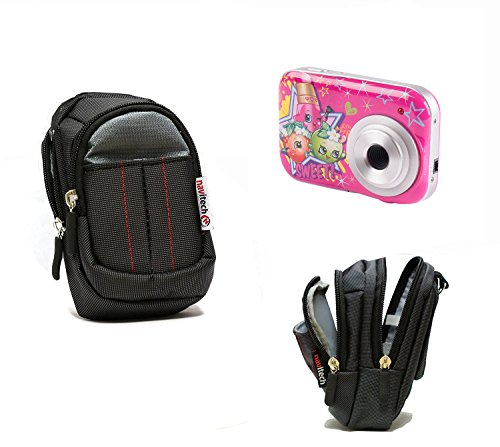 Navitech Black Camera Case Bag Compatible with The Compact Girls Digital Camera Compatible with The Kids/Children Shopkins