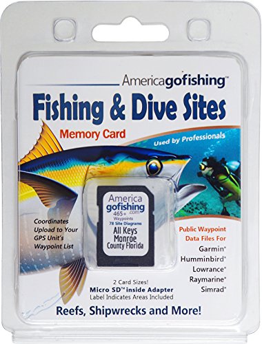 America Go Fishing - Fishing and Dive Sites Memory Card - All Keys Monroe County Florida