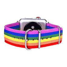 Load image into Gallery viewer, Bandmax Compatible Rainbow Apple Watch Bands LGBT, Comfortable&amp;Durable Sport Straps Nylon Replacement Wristband Accessories with Metal Buckle Compatible iwatch Series 4/3/2/1 38MM 40MM

