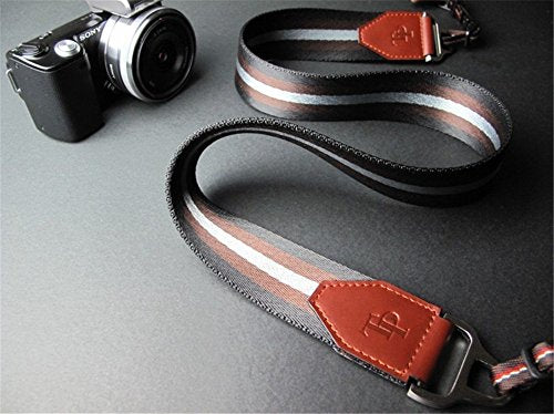 BolinUS Luxury Real Leather + Thick Nylon + Metal Camera Strap Neck Strap for Olympus OM-D E-M10 Mark III Camera - Strap